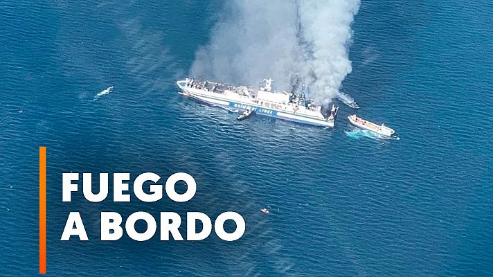 Un incendio en un ferri obliga a evacuar 288 personas en Grecia