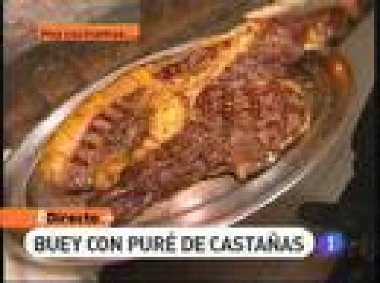 Buey con puré de castañas