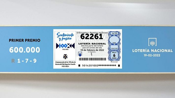 SELAE - Sorteo de la Lotería Nacional del 19/02/2022