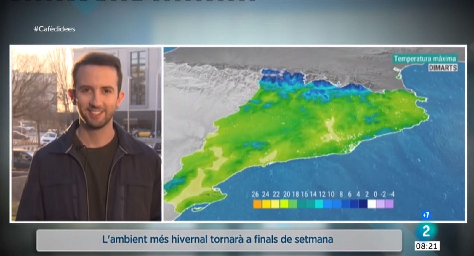 El Temps (22/02/2022) - Al migdia les temperatures  baixaran a la costa i, en general, es mouran entre els 16 i 21 ºC