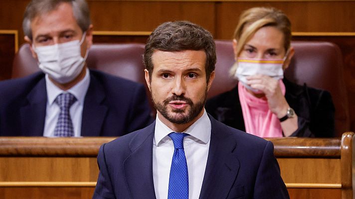 Telediario 1 - Pablo Casado se despide en el Congreso de los Diputados