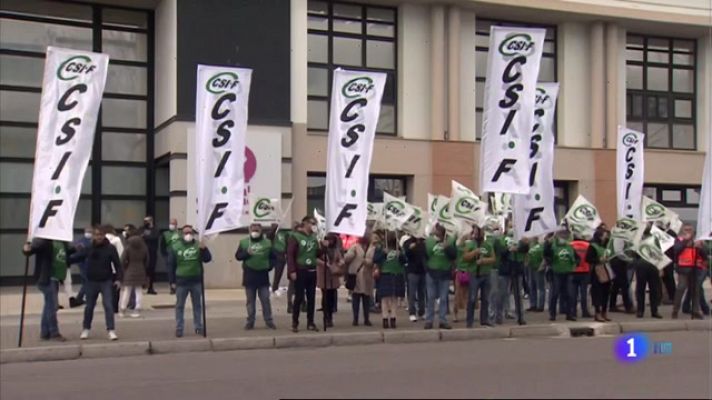 Manifestación de CSIF contra el nuevo contrato de ambulancias