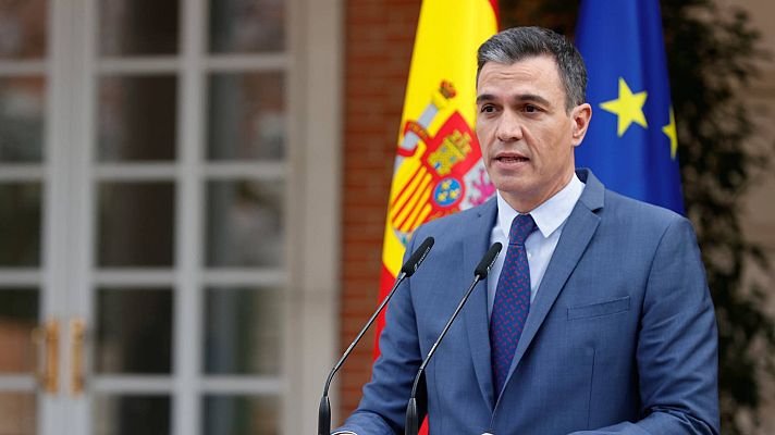 Telediario 1 - Sánchez llama a frenar cuanto antes a Putin: "Es un ataque frontal a los valores de Europa"