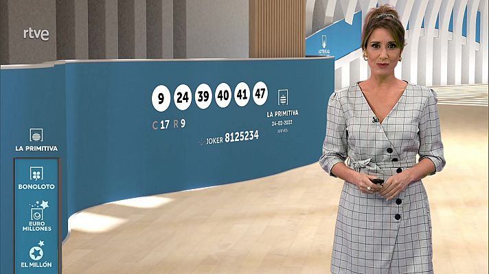 Loterías - Sorteo de la Lotería Nacional, Bonoloto, Primitiva y Jóker del 24/02/2022