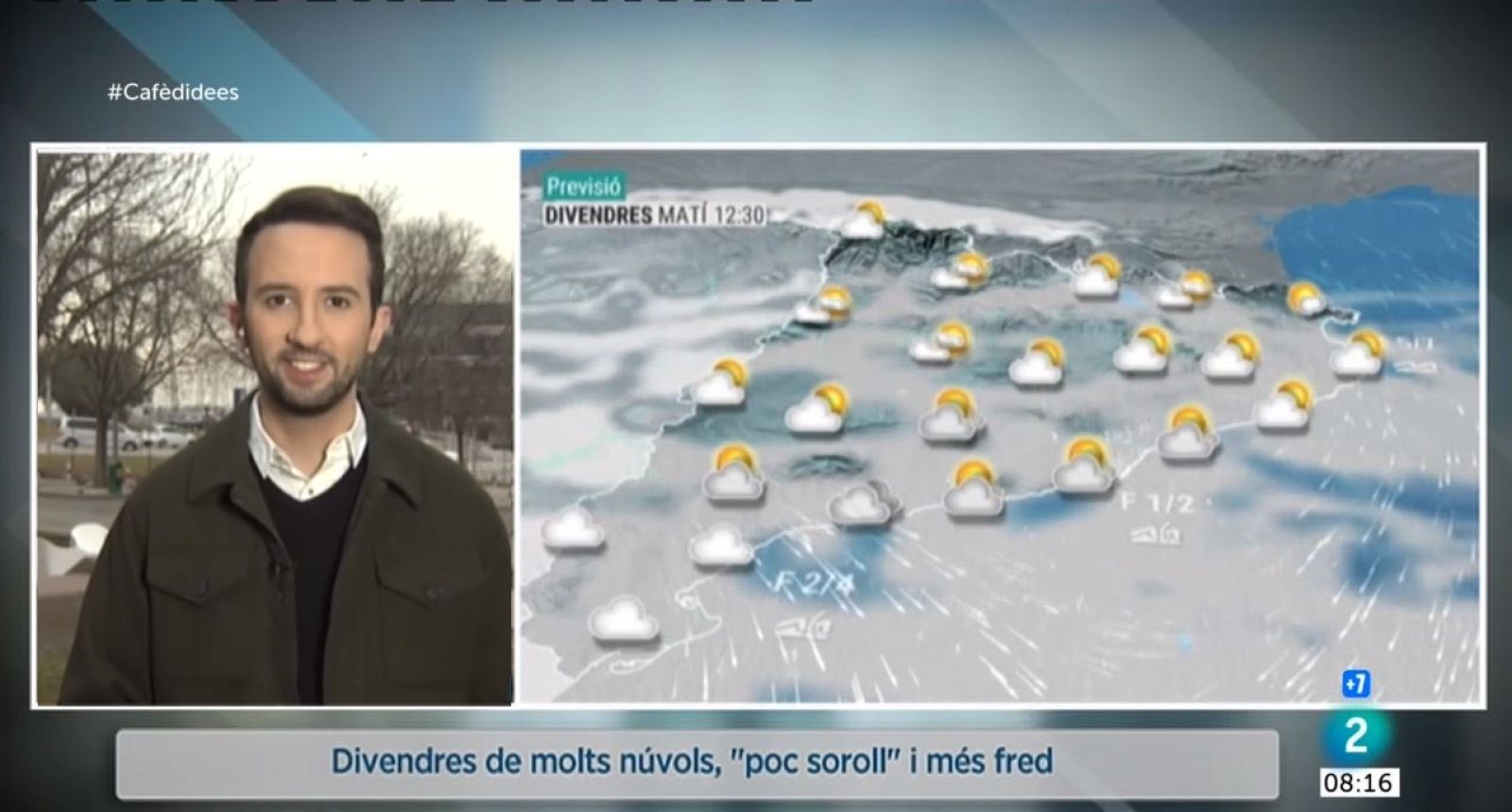 El Temps (25/02/2022) - El cel estarà ennuvolat i podran caure quatre gotes, sobretot al centre i sud i les temperatures baixaran