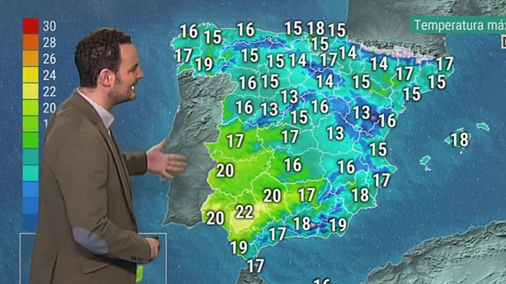 Nubes abundantes y lluvias en parte de la Península