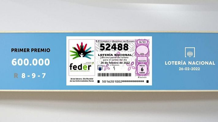 SELAE - Sorteo de la Lotería Nacional del 26/02/2022