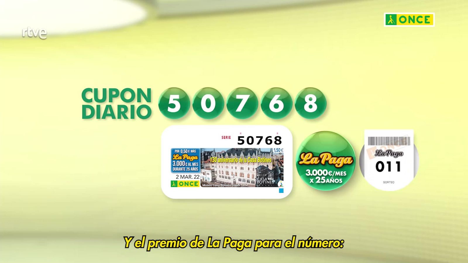 Sorteo ONCE - 02/03/22 - ver ahora