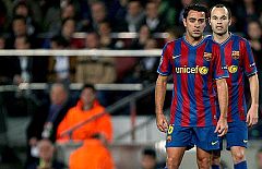 Cristiano, Xavi, Iniesta y Eto'o; por detrás de Messi