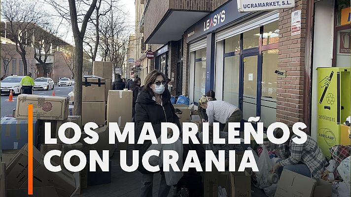 Toneladas de solidaridad, rumbo a Ucrania desde una tienda de Madrid