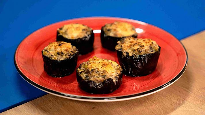 Berenjenas rellenas de champiñones