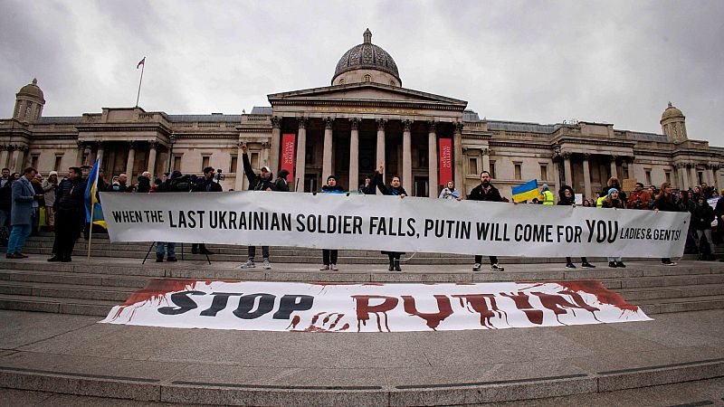 Manifestaciones por toda Europa contra la invasión rusa de Ucrania