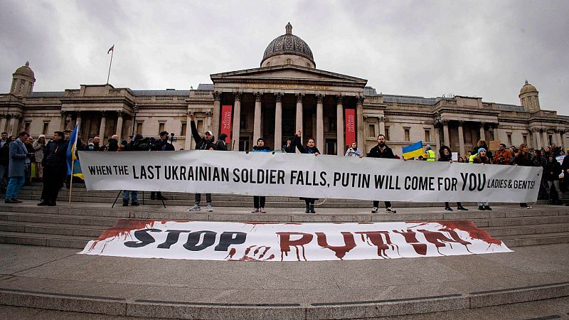 Manifestaciones por toda Europa contra la invasión rusa de Ucrania