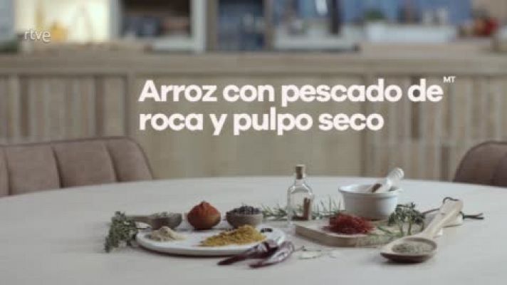 Recetas de arroz meloso con pescado de roca y pulpo seco