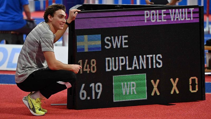 El sueco Duplantis bate el récord del  mundo de salto con pértiga con 6,19 metros