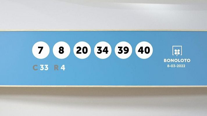 SELAE - Sorteo de la Lotería Bonoloto y Euromillones del 08/03/2022
