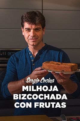 Milhoja bizcochada con frutas