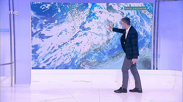 Al final del día, con la llegada de un nuevo frente atlántico, se darán precipitaciones en el oeste de Galicia, con posibilidad de alguna tormenta ocasional             