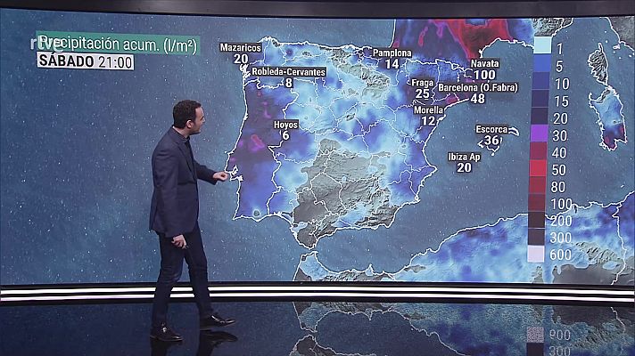 El tiempo - Nevadas en el Pirineo. Viento fuerte en puntos de Galicia y en el Ampurdán