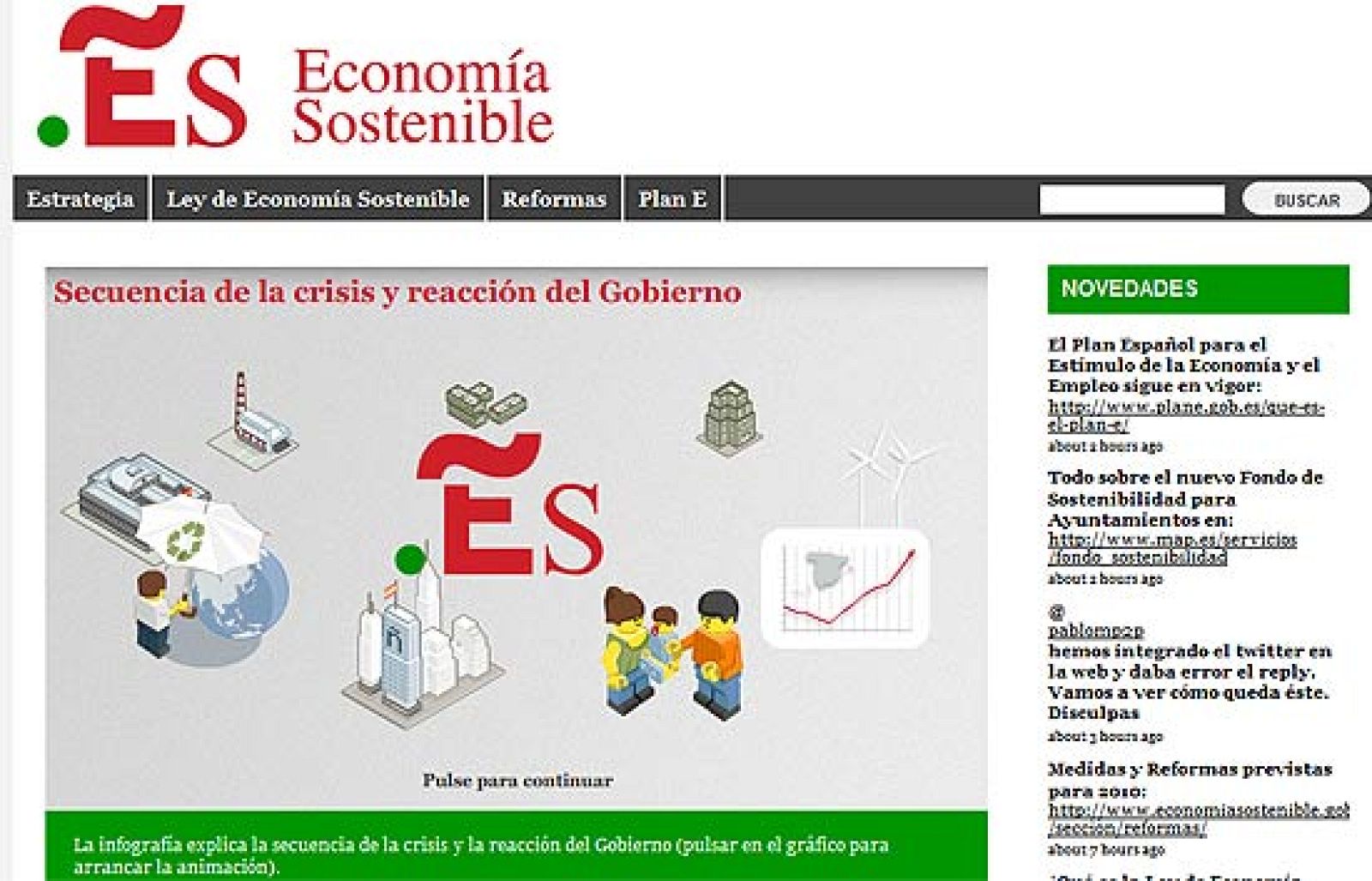 Solo tenemos que teclear en nuestro ordenador www.economiasostenible.gob.es.
