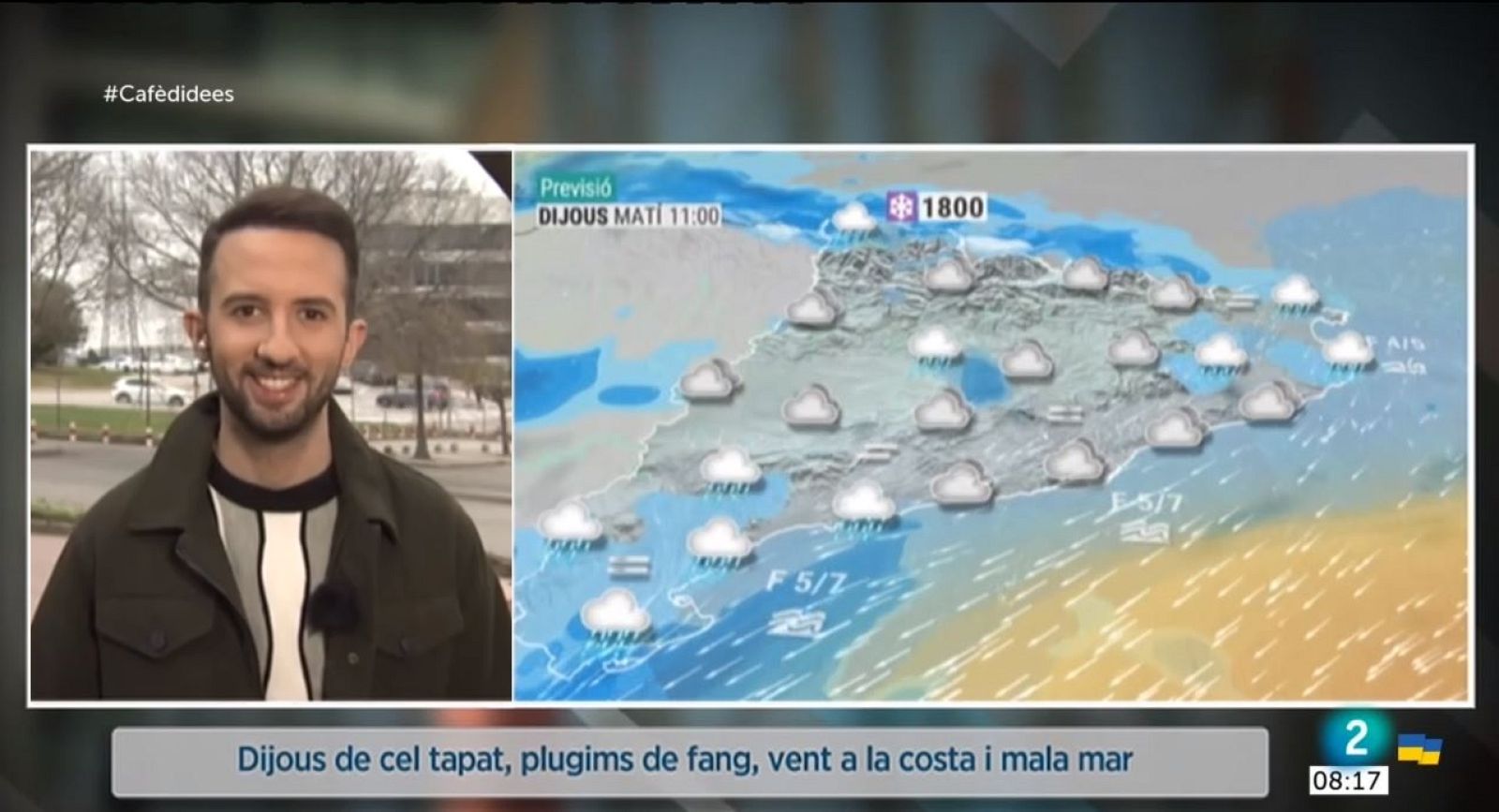 El Temps (17/03/2022) - Núvols abundants, ruixats dispersos i acompanyats de fang, vent, mala mar i temperatures més baixes