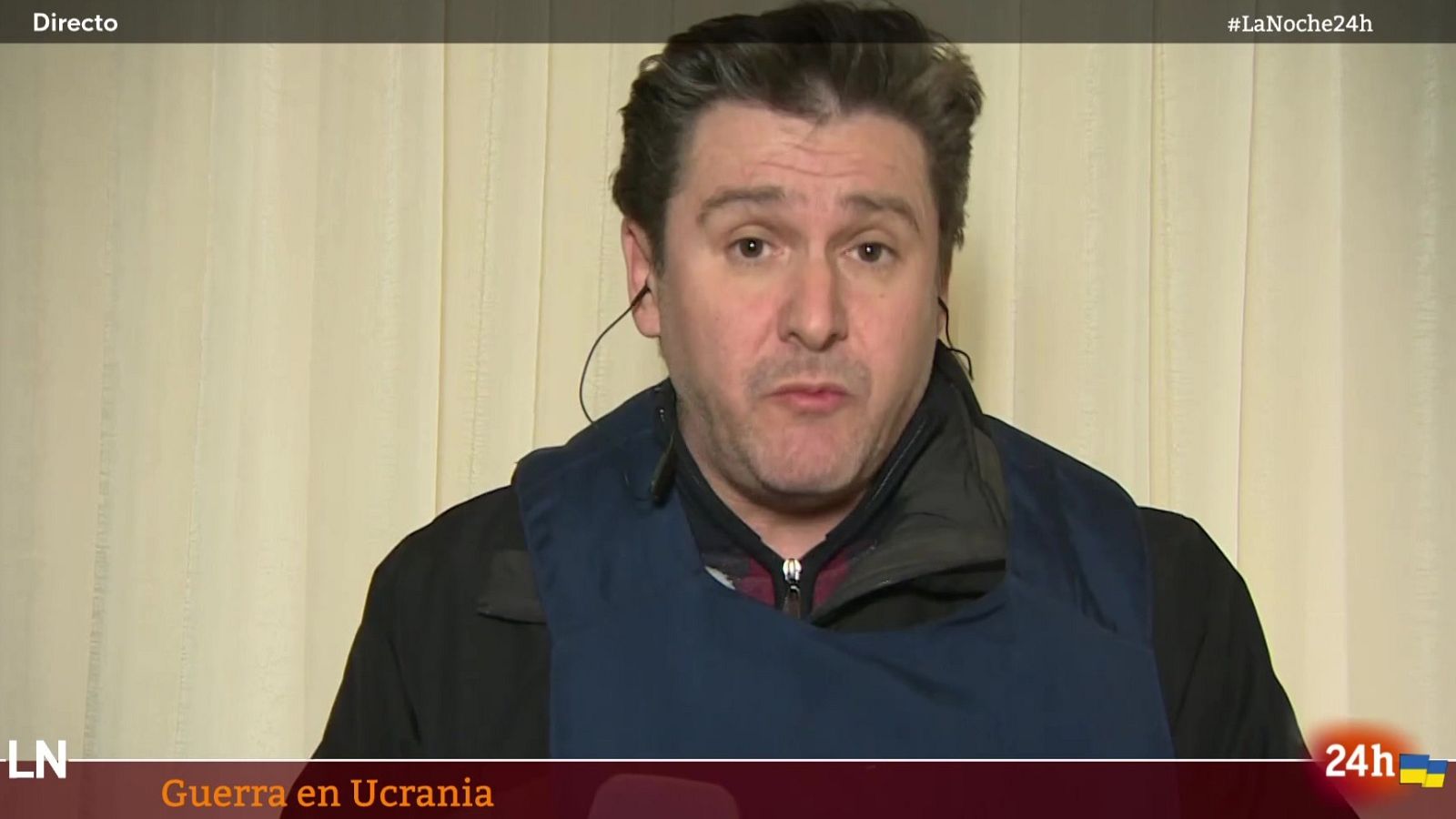 Las sirenas antiaéreas interrumpen la conexión del equipo de TVE en Kiev