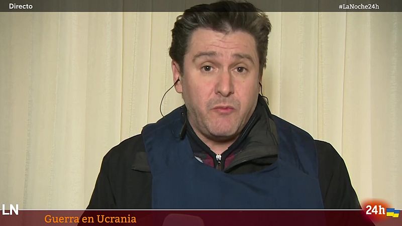 Las sirenas antiaéreas interrumpen la conexión del equipo de TVE en Kiev