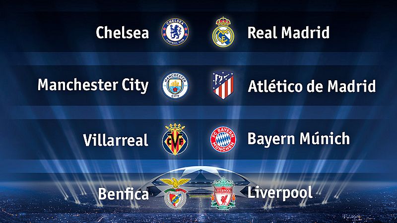 Chelsea-Madrid, City-Atlético y Villarreal-Bayern Múnich, cruces de cuartos de final de la Champions -- Ver ahora