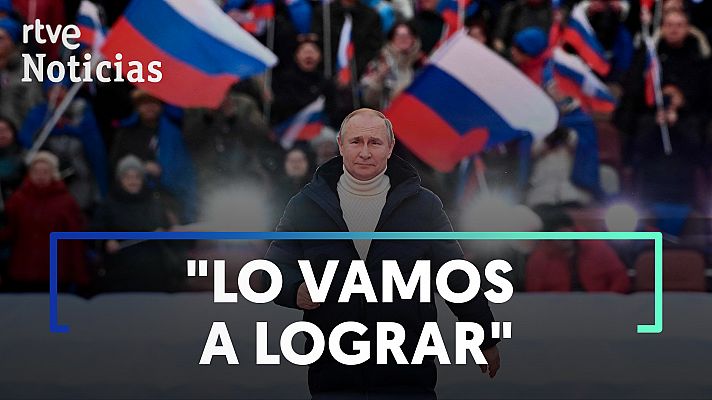 Putin justifica la guerra en Ucrania en un macroconcierto