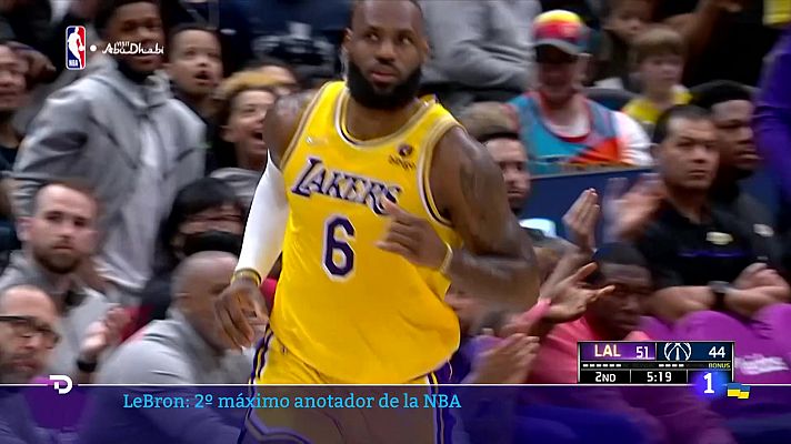 Telediario Fin de Semana - LeBron James ya es el segundo máximo anotador de la historia