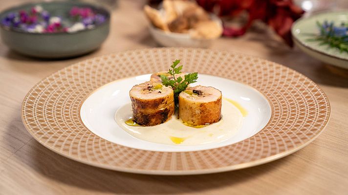 Receta de muslos rellenos con crema de tubérculos