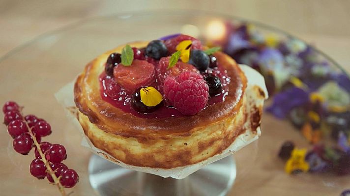 Menudos Torres - Receta de cheescake de mascarpone con tomate cherri confitad