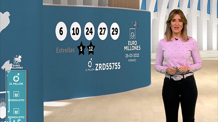 Loterías - Sorteo de la Bonoloto y Euromillones del 25/03/2022