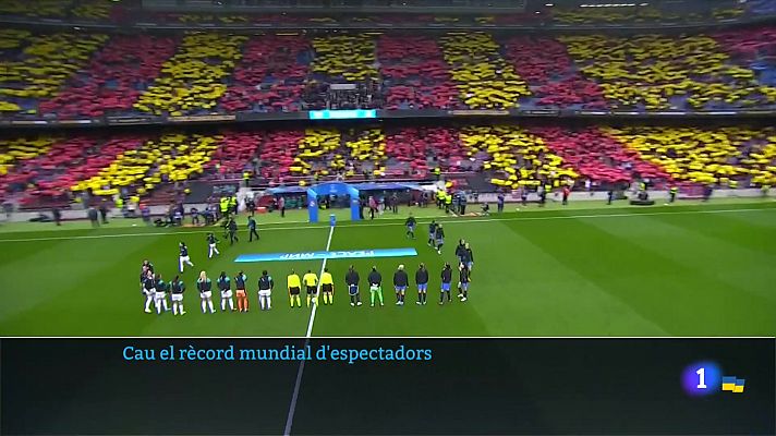 Rècord mundial d'assistència en un partit femení: 91.553 espectadors van veure la classificació del Barça al Camp Nou