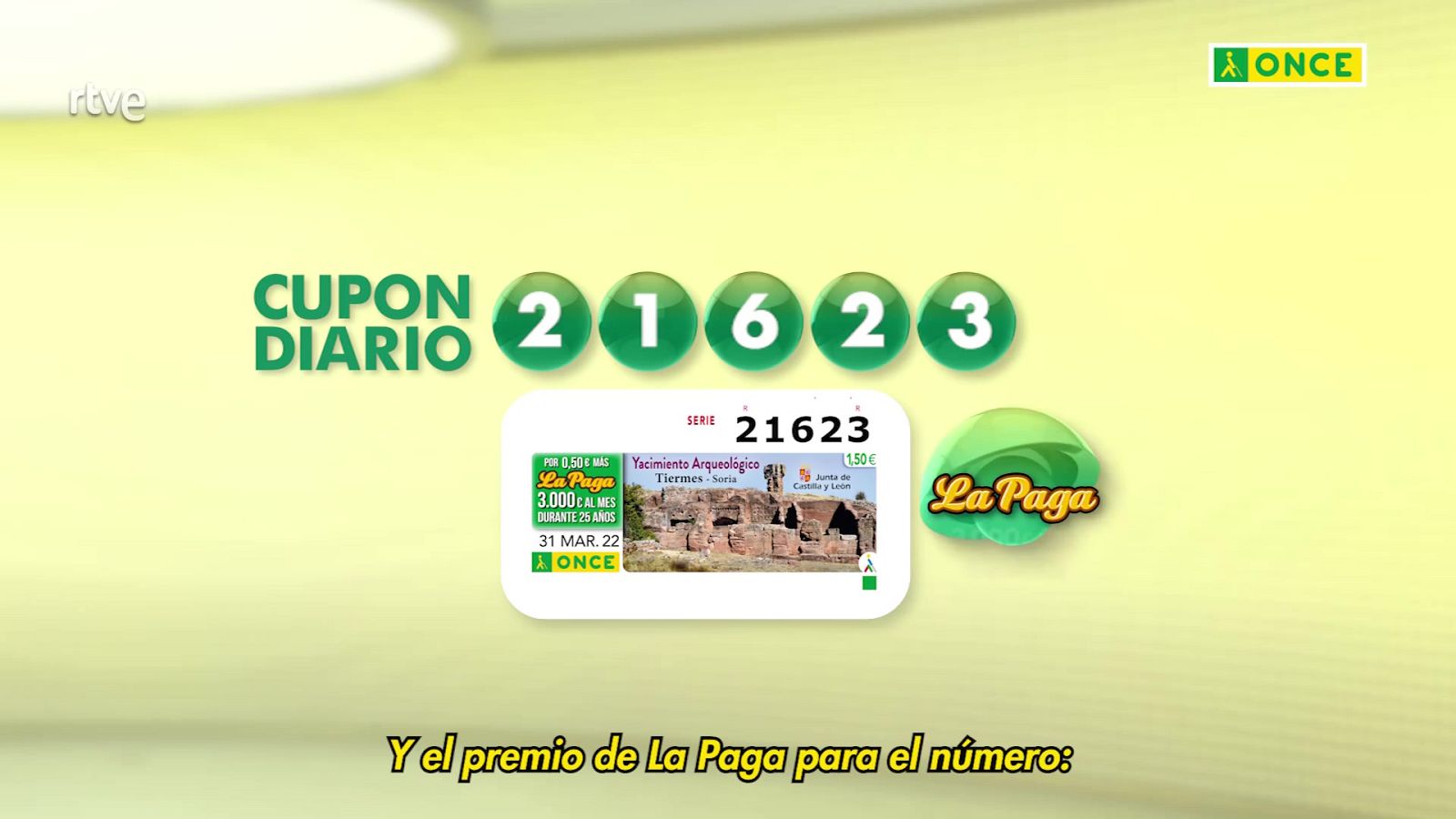 Sorteo ONCE - 31/03/22 - ver ahora