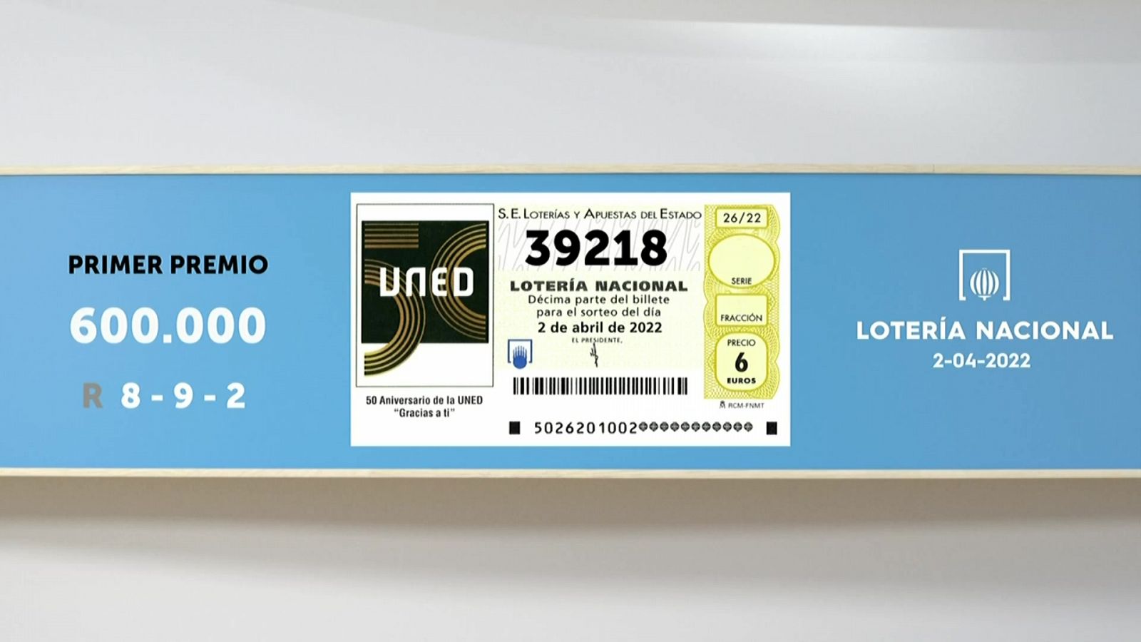 Sorteo de la Lotería Nacional del 02/04/2022 - Ver ahora