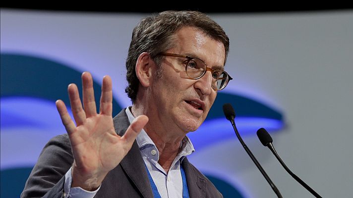 Telediario 1 - El Gobierno quiere que Feijóo demuestre un "giro al centro" y los partidos miran con expectación al 'nuevo PP'