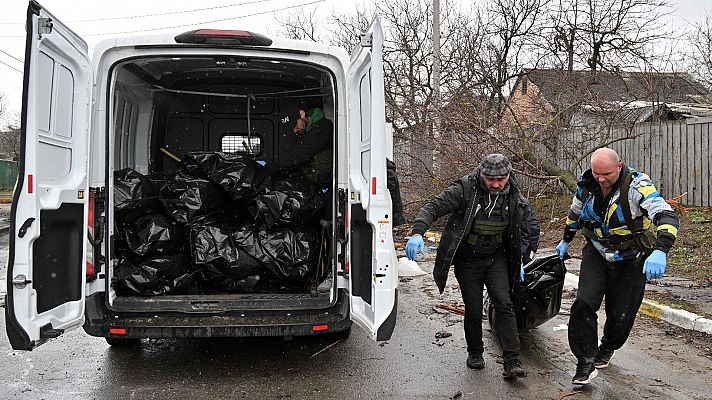 Telediario 1 - 410 cádaveres de civiles en la región de Kiev, según Ucrania