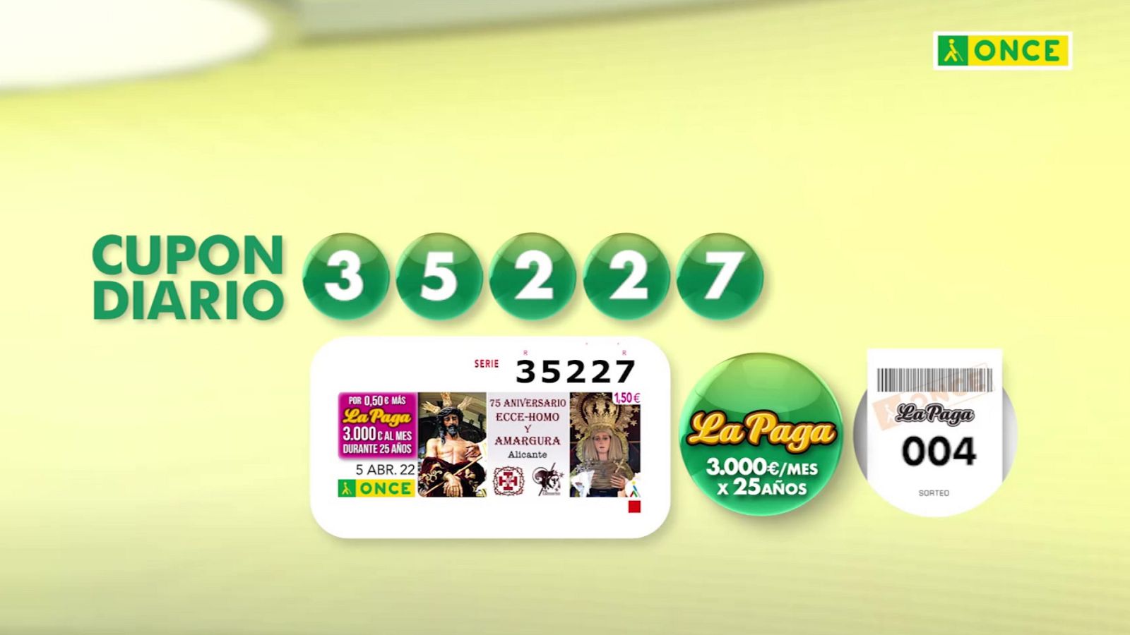 Sorteo ONCE - 05/04/22 - ver ahora