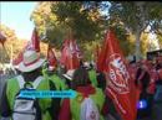 Primera manifestación sindical durante la crisis económica