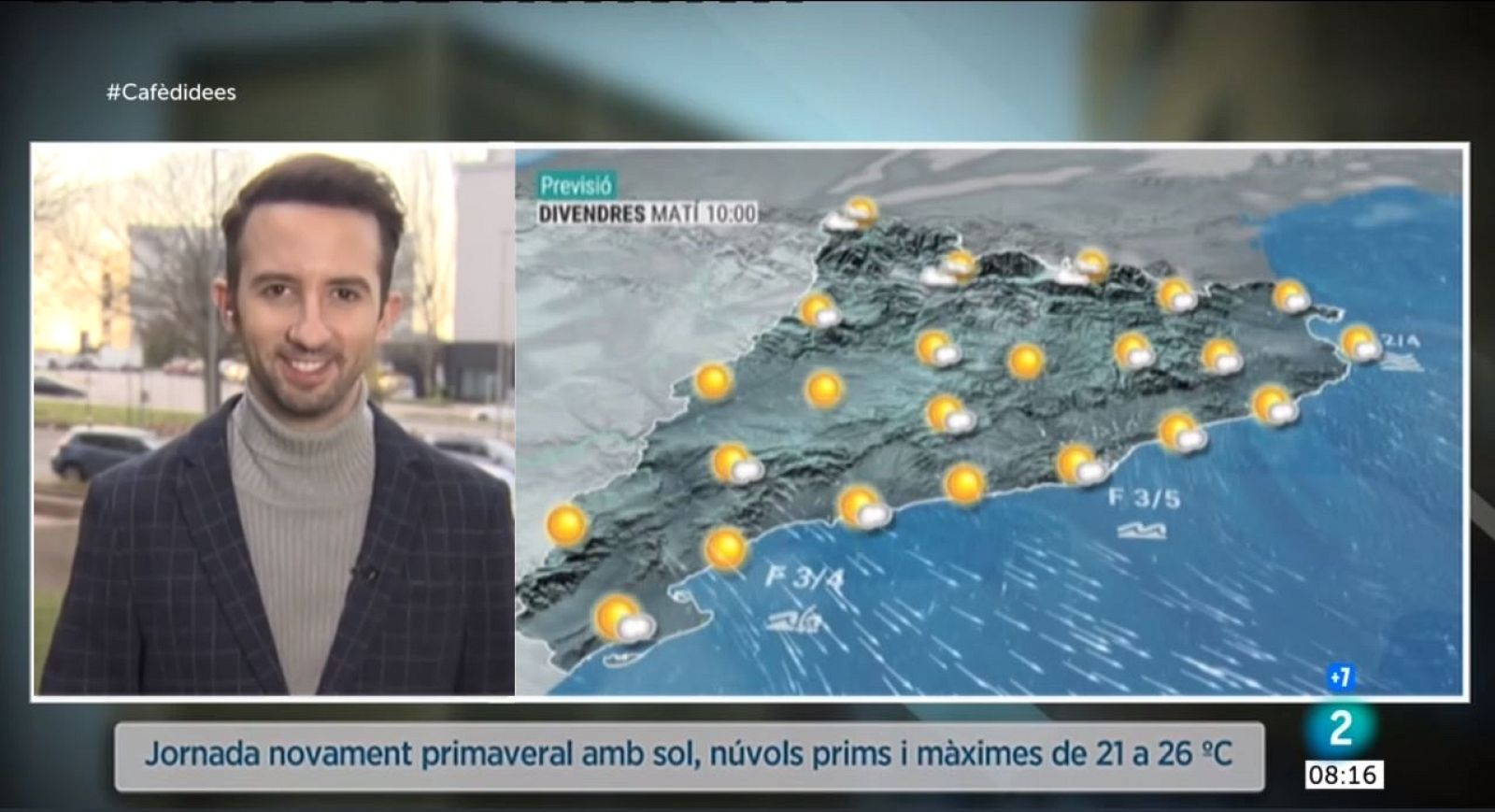 El Temps (08/04/2022) - Avui les temperatures màximes s'enfilaran fins els 21 a 26 ºC. En canvi, entre dissabte i diumenge l'ambient quedarà més fresc i tindrem alguns ruixats