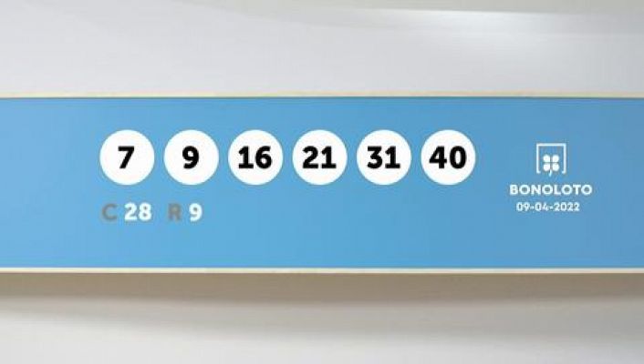 SELAE - Sorteo de la Lotería Bonoloto del 09/04/2022