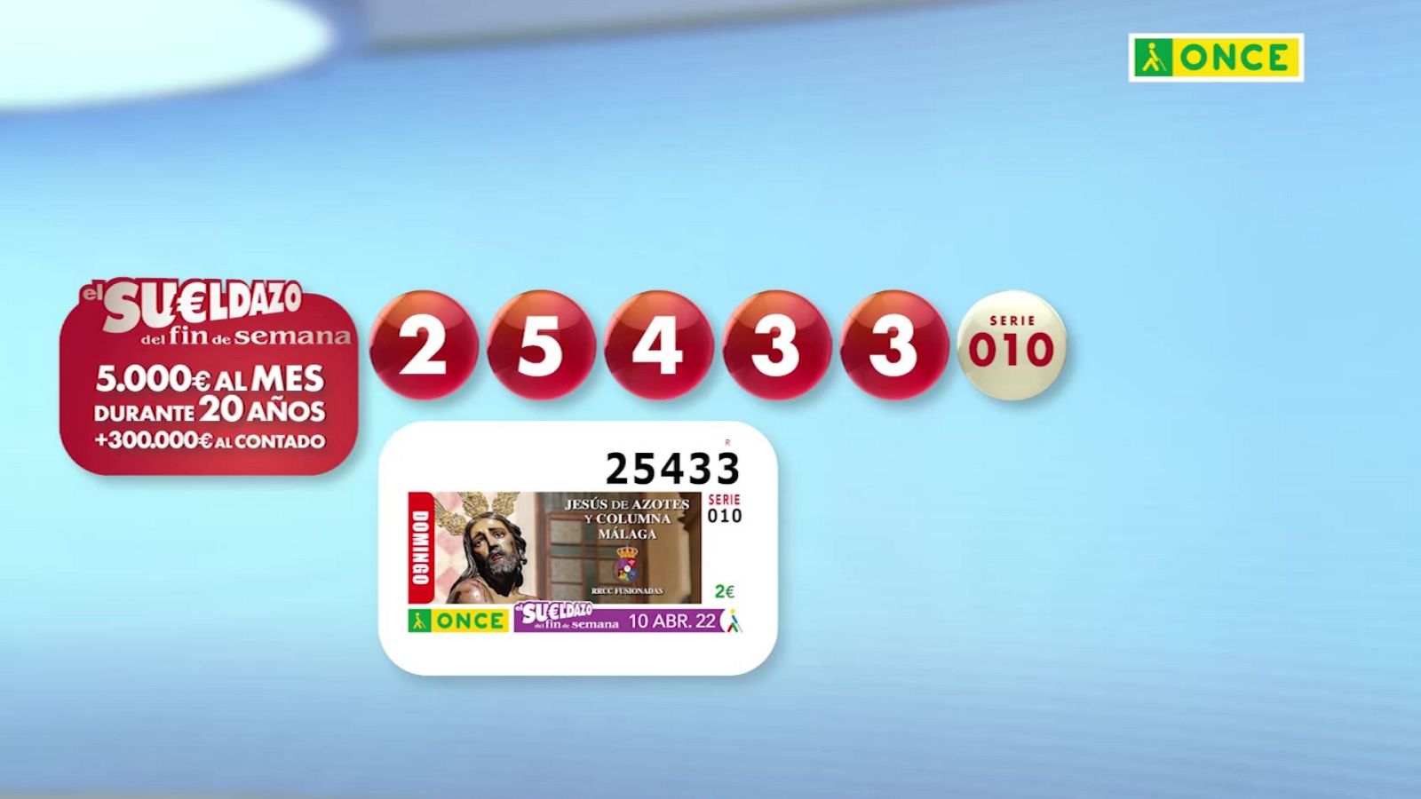 Sorteo ONCE - 10/04/22 - ver ahora