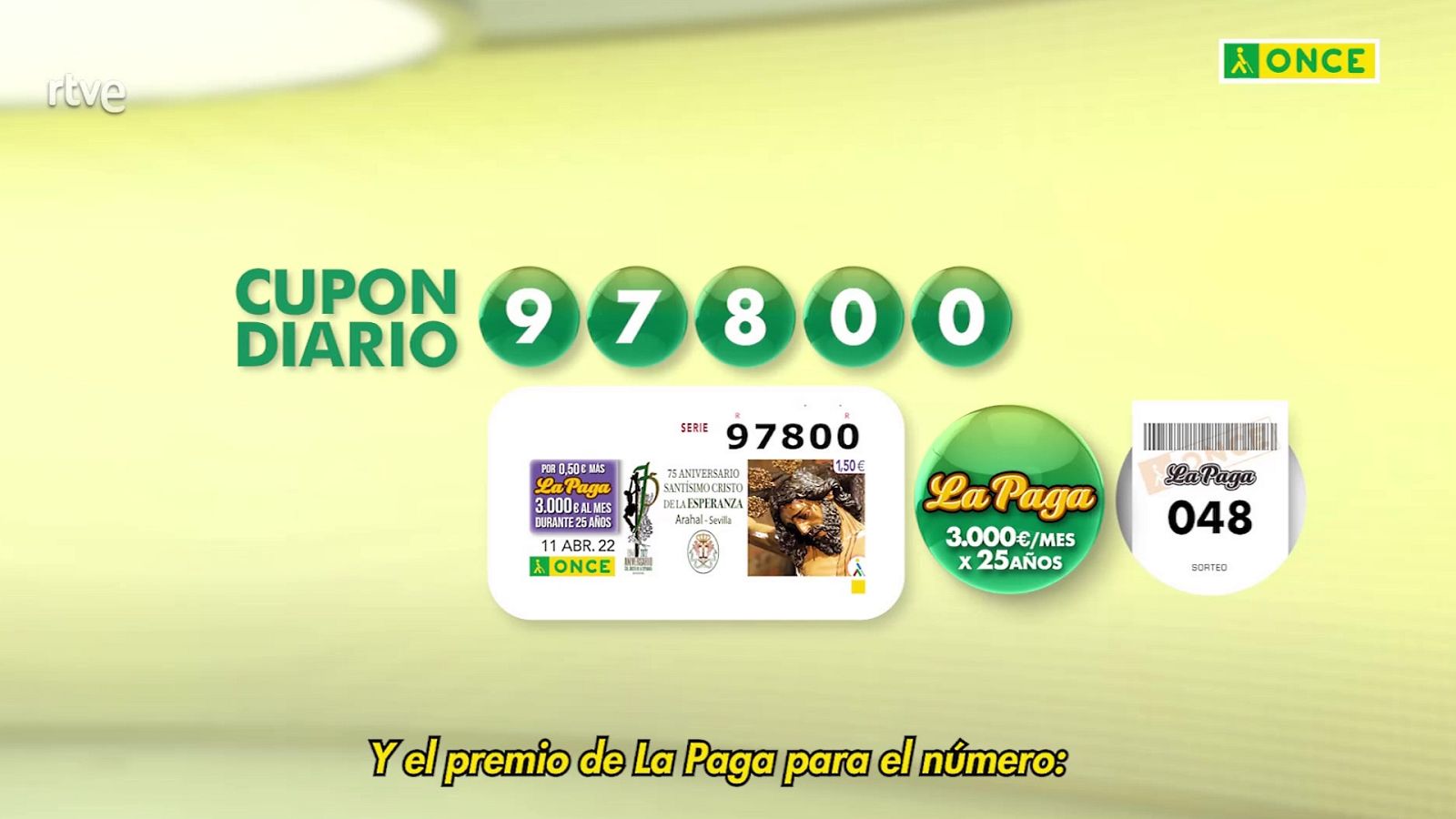 Sorteo ONCE - 11/04/22 - ver ahora