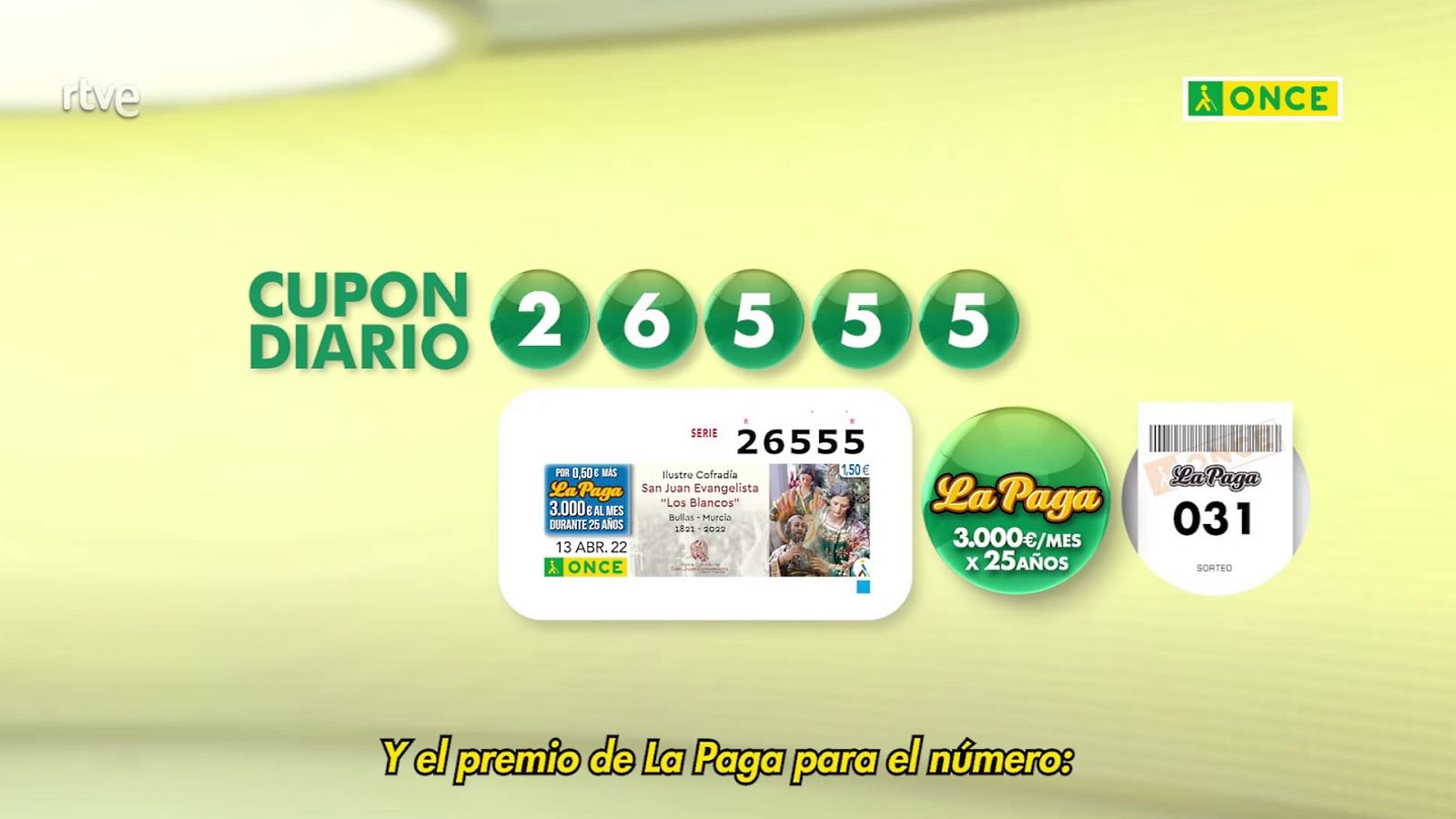 Sorteo ONCE - 13/04/22 - ver ahora