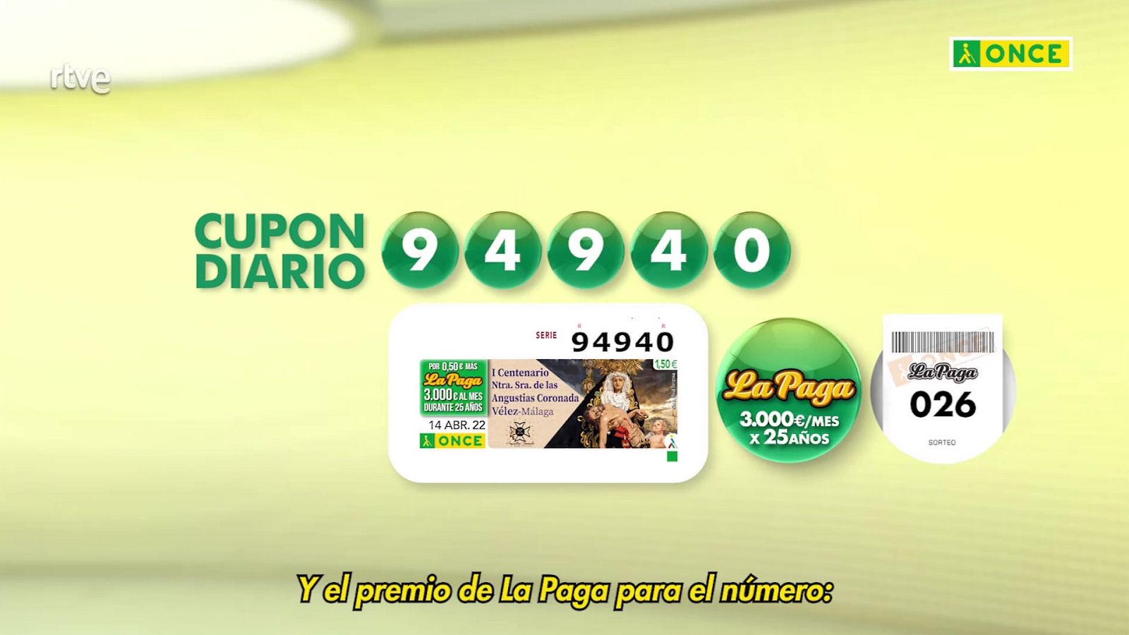 Sorteo ONCE - 14/04/22 - ver ahora