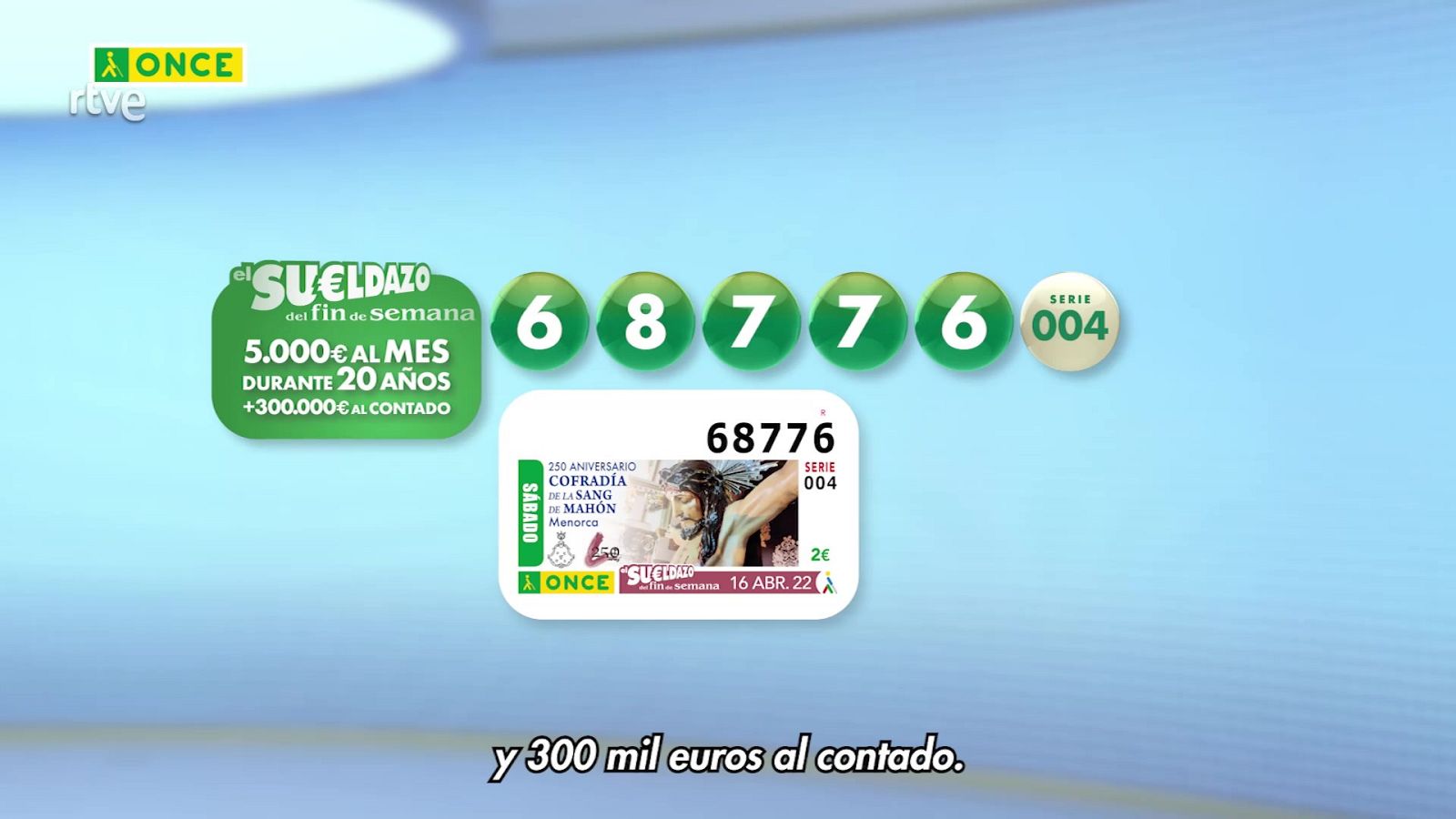 Sorteo ONCE - 16/04/22 - ver ahora