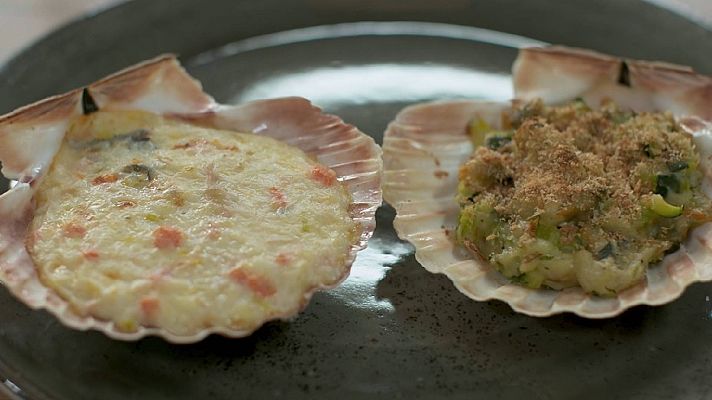 Receta de conchas con frutos del mar