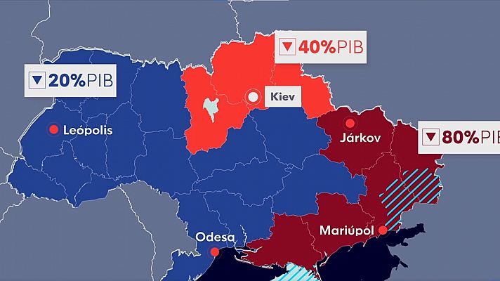 Telediario 2 - La devastación económica en Ucrania: medio billón de pérdidas