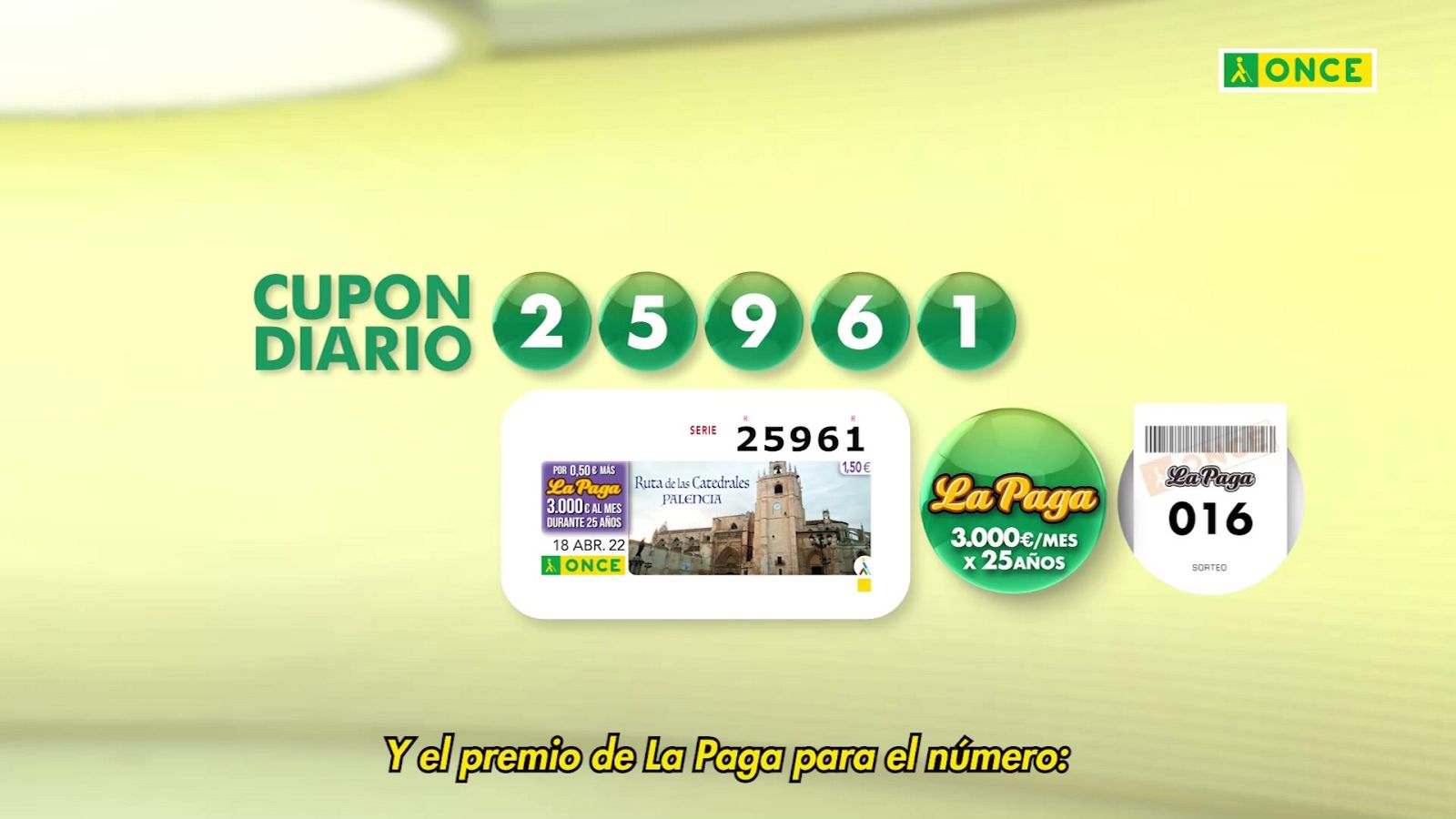 Sorteo ONCE - 18/04/22 - ver ahora